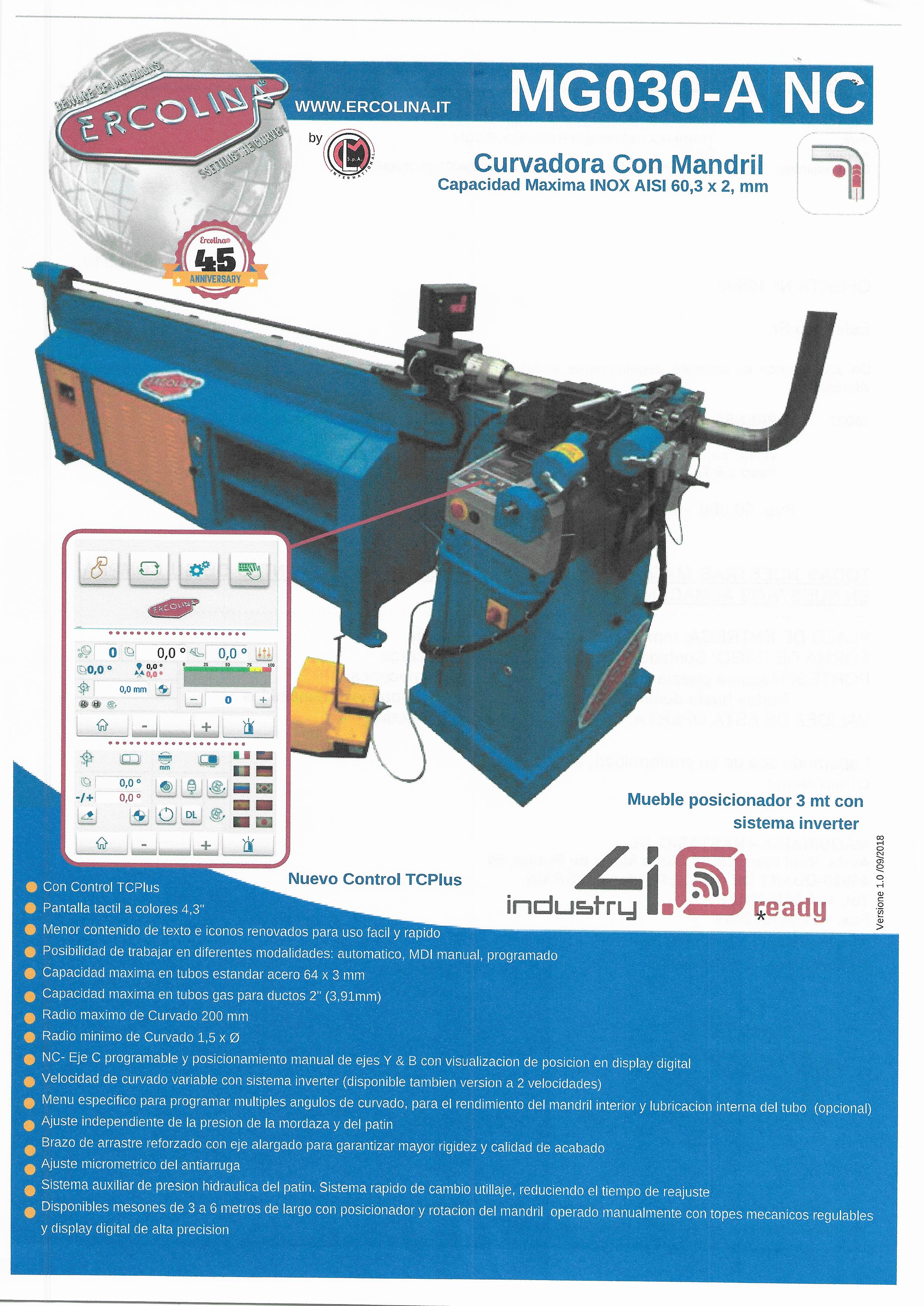 Ercolina - bending tube machine 